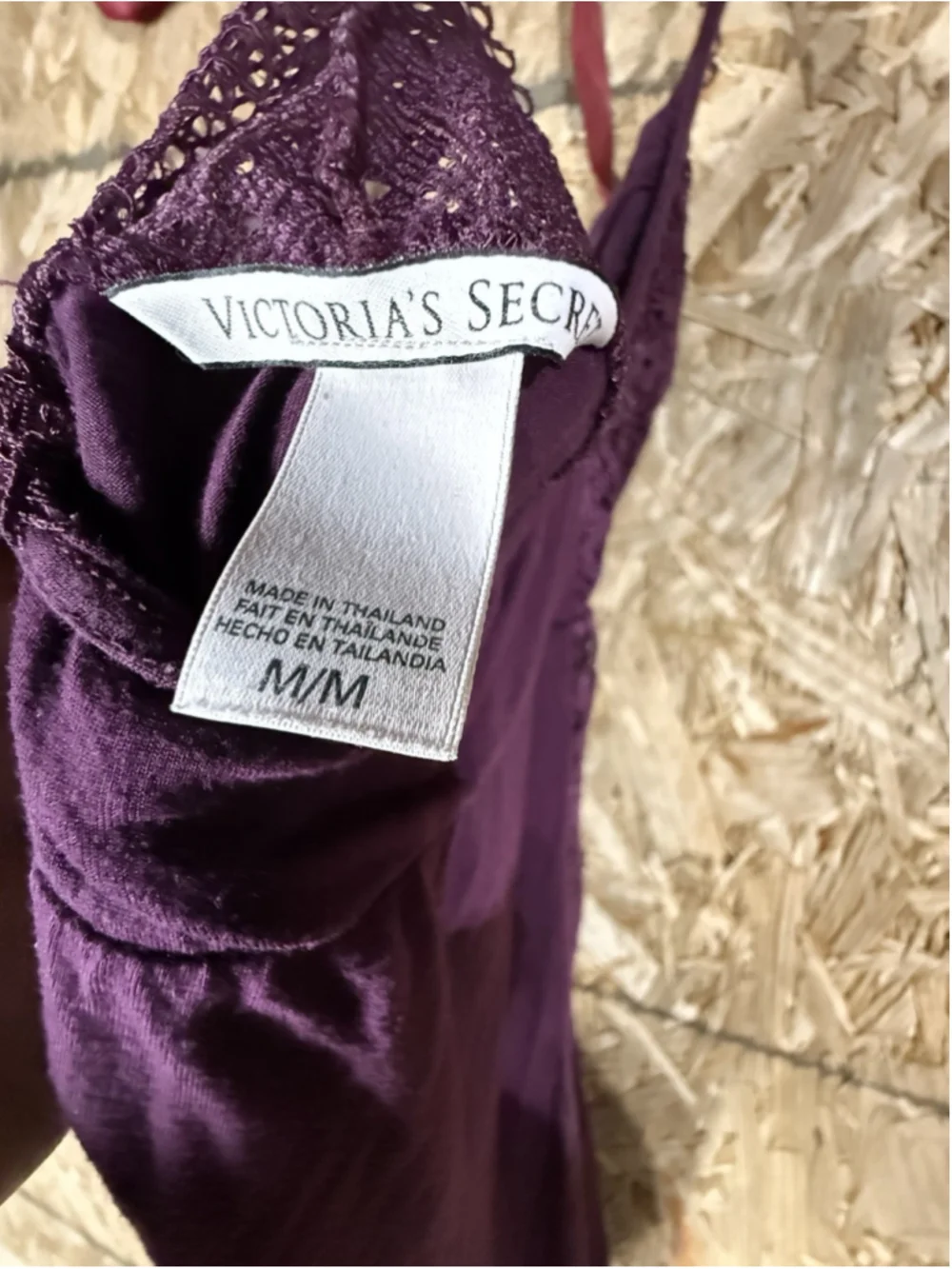 Victoria’s Secret Purple Lace Mesh Halter Babydoll Chemise Lingerie M